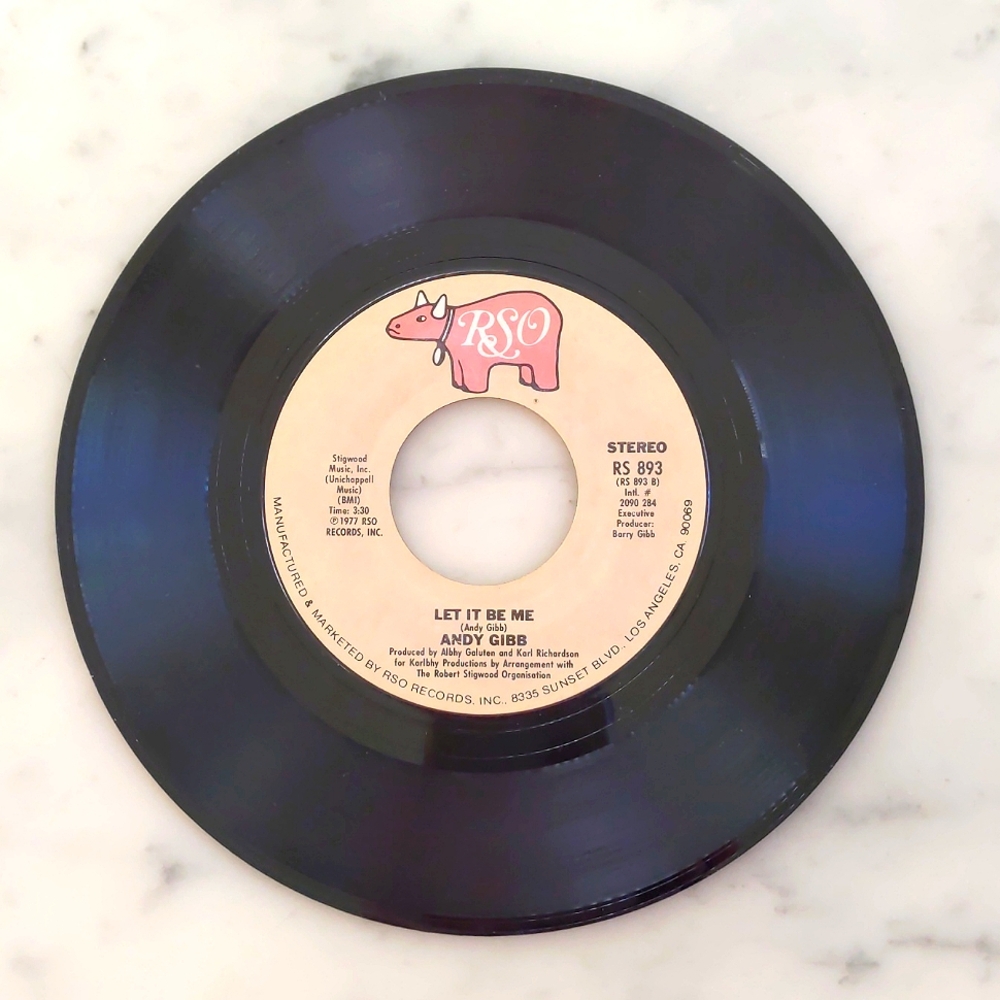Vintage 1977 Andy Gibb: Let It Be Me and Shadow Dancing.